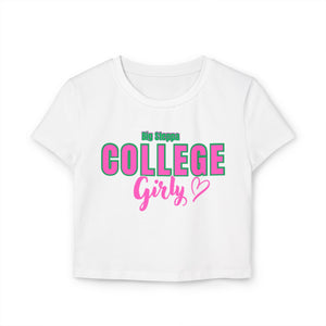 Trendy College Girls Baby Tee, Cute College Apparel, Women's Casual Shirt, Perfect for Students, College Graduation Gift