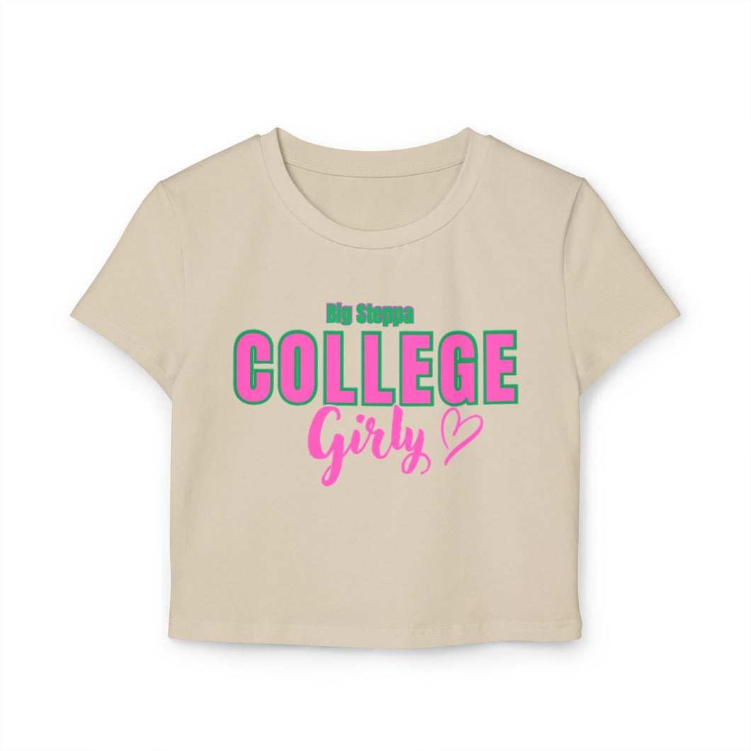Trendy College Girls Baby Tee, Cute College Apparel, Women's Casual Shirt, Perfect for Students, College Graduation Gift