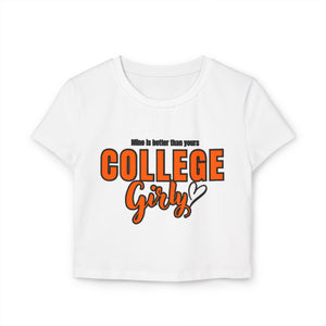 College Girlie Women's Baby Tee - Trendy Crop Top for Students, College Apparel, Back to School Fashion, Casual Wear, Girly Graphic Tee