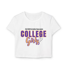Load image into Gallery viewer, Stylish College Girly Baby Tee, Trendy Crop Top, Cute College Apparel, Back-to-School Outfit, Gift for Students
