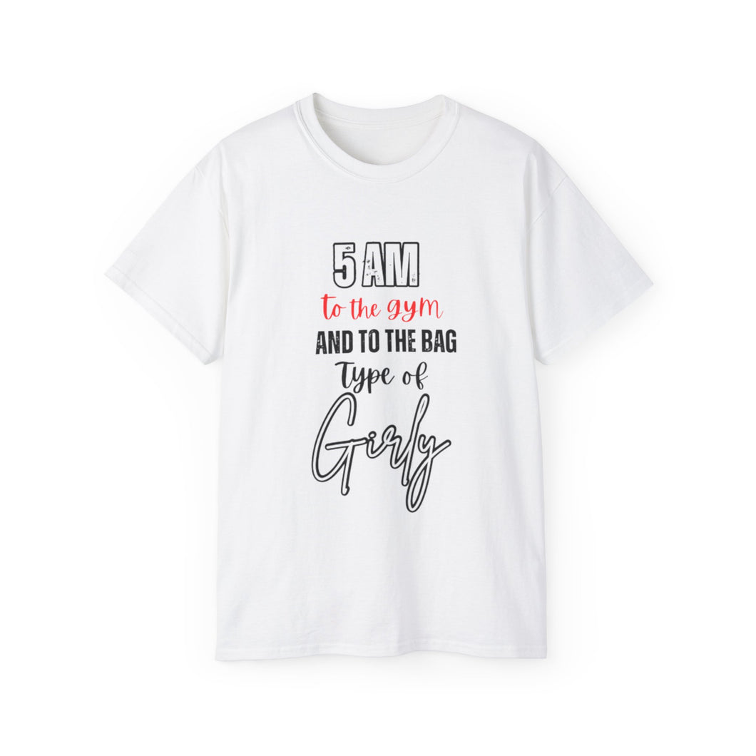 Unisex Ultra Cotton Tee - '5 AM to the Gym' Motivational Shirt for Fitness Lovers