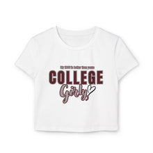 Load image into Gallery viewer, College Girly Women&#39;s Baby Tee - Perfect for Campus Life, Trendy Outfit, Gift for College Students, Casual Wear, Everyday Style
