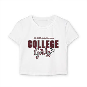College Girly Women's Baby Tee - Perfect for Campus Life, Trendy Outfit, Gift for College Students, Casual Wear, Everyday Style