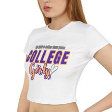 Load image into Gallery viewer, Stylish College Girly Baby Tee, Trendy Crop Top, Cute College Apparel, Back-to-School Outfit, Gift for Students

