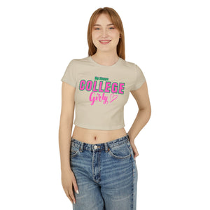 Trendy College Girls Baby Tee, Cute College Apparel, Women's Casual Shirt, Perfect for Students, College Graduation Gift